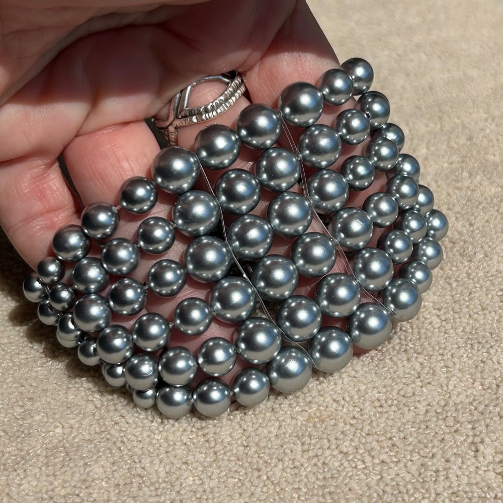 Shimmering Multi-Stranded Pearl Beaded Statement Bracelet
